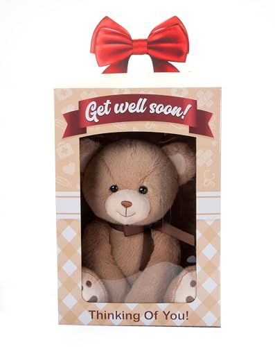 Bently Teddy Bear Stuffed Animal, Get Well Soon Tan by Zoologee