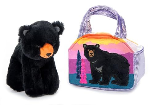 Black Bear Purse Plush Set Stuffed Animal by Zoologee