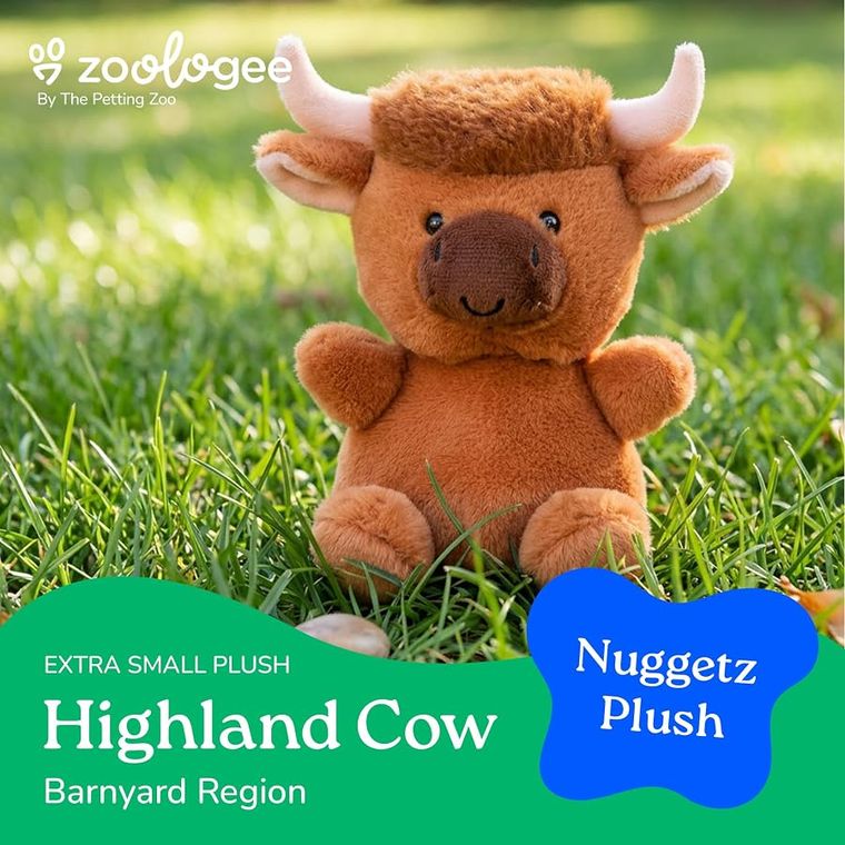 Brown Highland Cow Stuffed Animal Plushie, Wild Onez by Zoologee