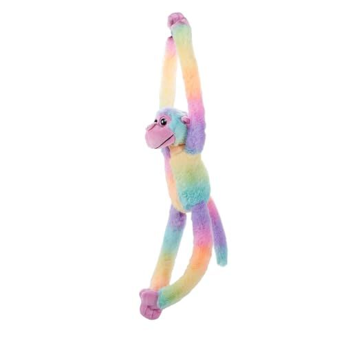 Colorful Hanging Monkey Stuffed Animal, Ombrez Monkey Plush Toy, 20" Pink by Zoologee