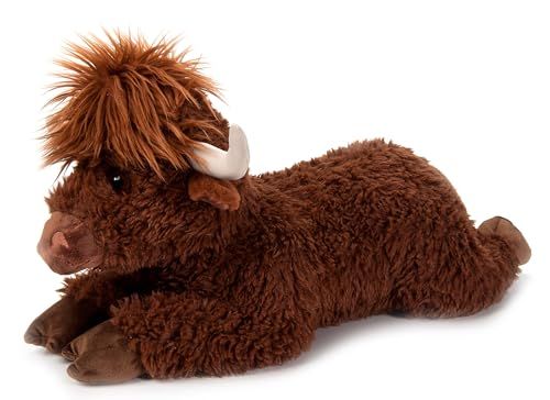 Floppy Highland Cow Stuffed Animal, Dark Brown by Zoologee