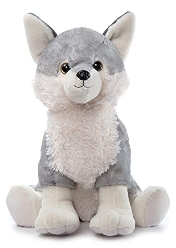 Jumbo Grey Wolf Stuffed Animal Plushie, Wild Onez by Zoologee