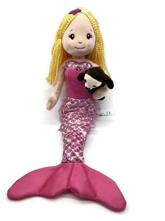 Mermaid Doll with Sea Otter Stuffed Animal- Great Gifts for Girls, Mermaid Plush Doll with Sea Otter Plush Toy, (Blonde) by Zoologee