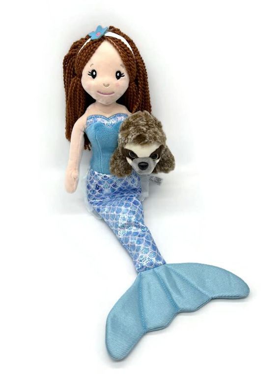 Mermaid Doll with Sloth Stuffed Animal- Great Gifts for Girls, Mermaid Plush Doll with Sloth Plush Toy, (Red Hair) by Zoologee