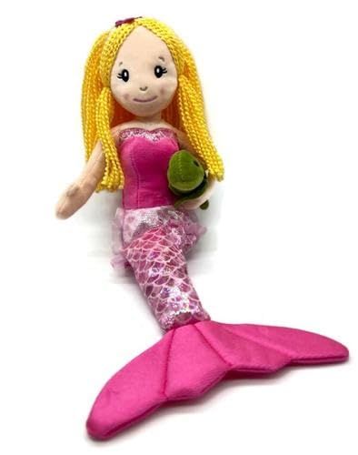 Mermaid Doll with Turtle Stuffed Animal- Great Gifts for Girls, Mermaid Plush Doll with Turtle Plush Toy, (Blonde) by Zoologee