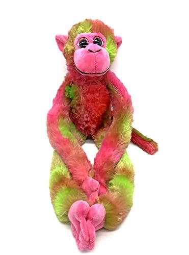 Monkey Stuffed Animals, Plush Toys for Girls and Boys, Tie Dye Pink- by Zoologee