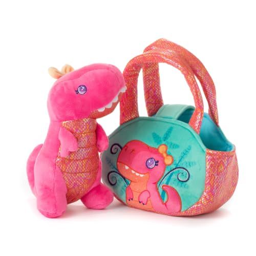 Pink T-Rex Dinosaur Purse Plush Set Stuffed Animal by Zoologee