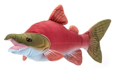 Red Sockeye Salmon Stuffed Animal Plushie, Wild Onez by Zoologee